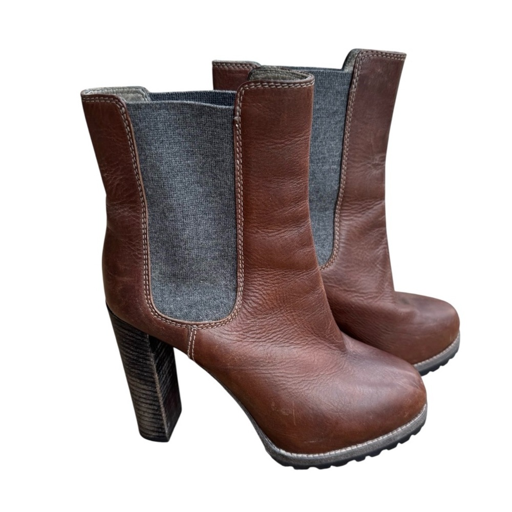 Brunello Cucinelli Dark Brown Leather Chelsea Boots